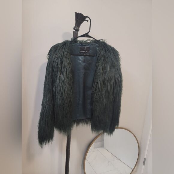 Unreal Fur FUR DELISH JACKET IN Green Size Small - Picture 1 of 7